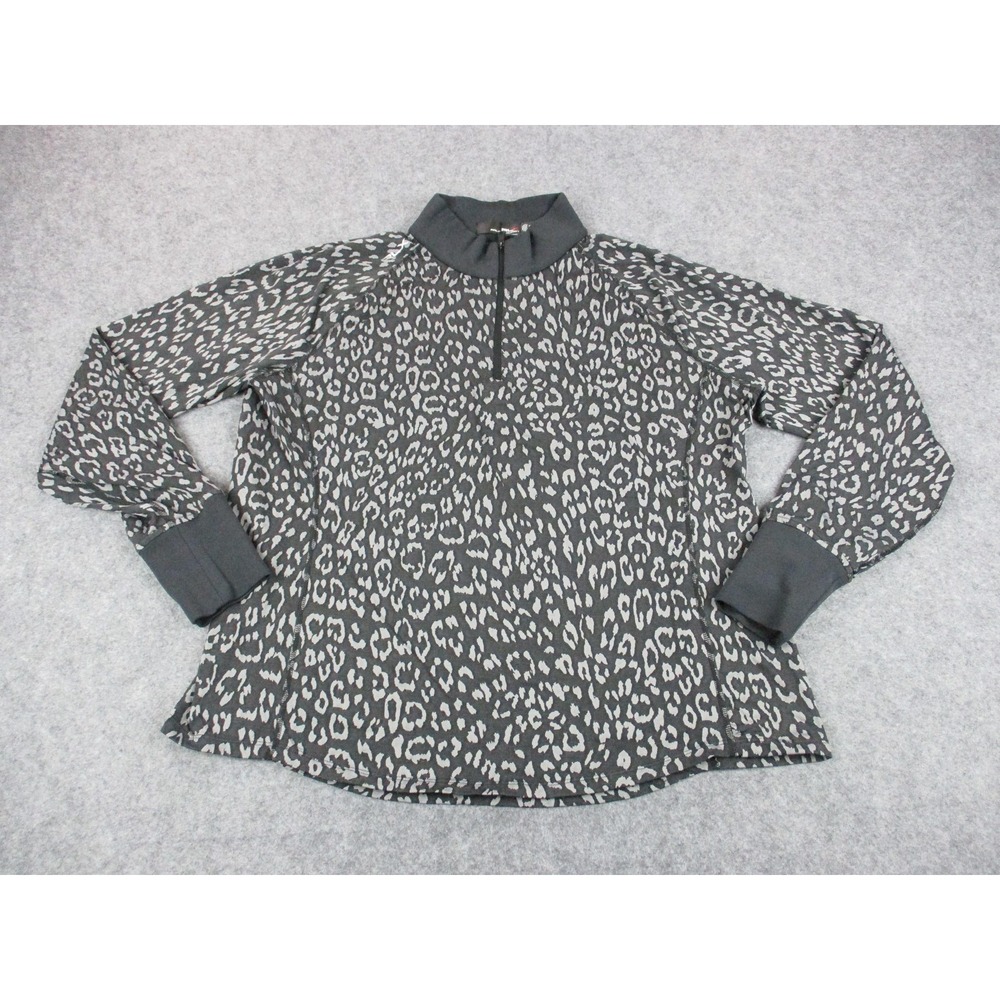 Ralph Lauren Shirt Womens 2XL Gray RLX Animal Print 1/4 Zip Pullover Athletic